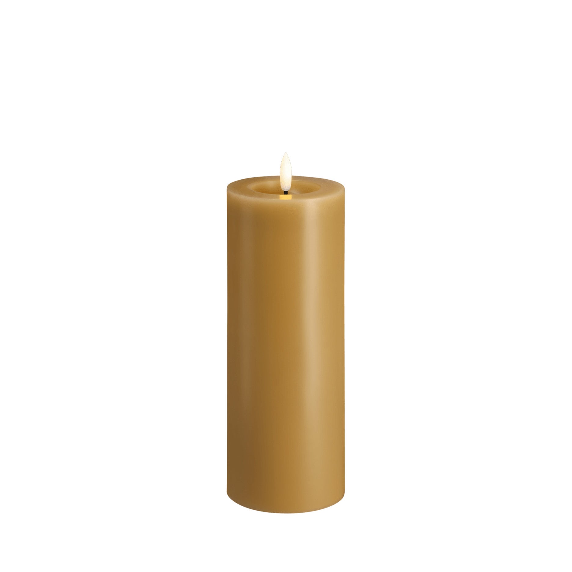 LED Stumpenkerze 7,4 x 20 cm honey mustard